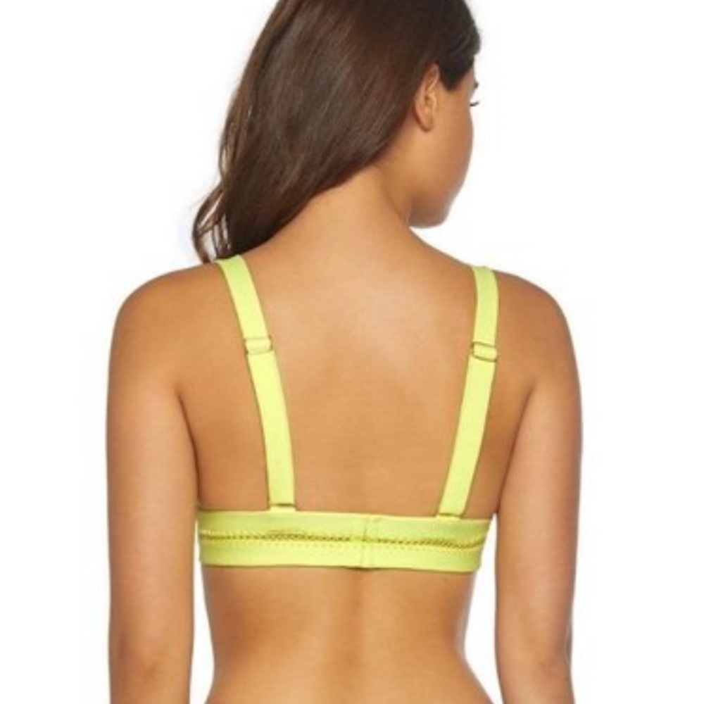 Pilyq Neon Yellow Stitched Tab Adjustable Strap Bikini Top size Small EUC - Picture 2 of 6